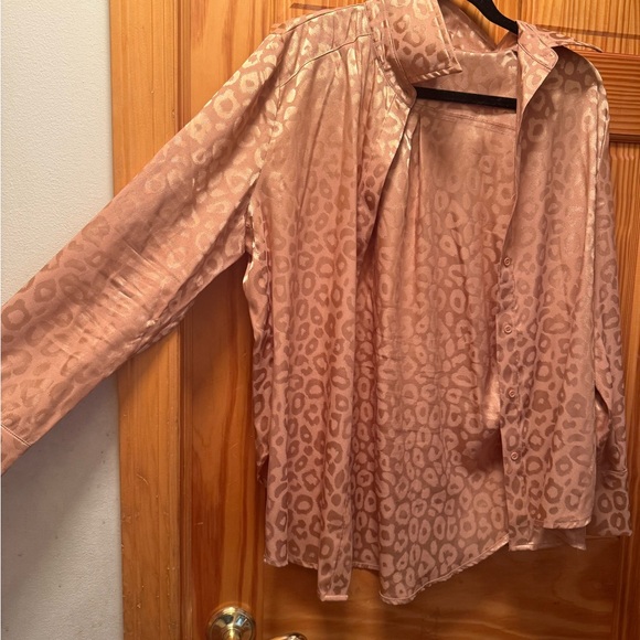 REVOLVE Leopard Print Blouse in Cream - Picture 2 of 3